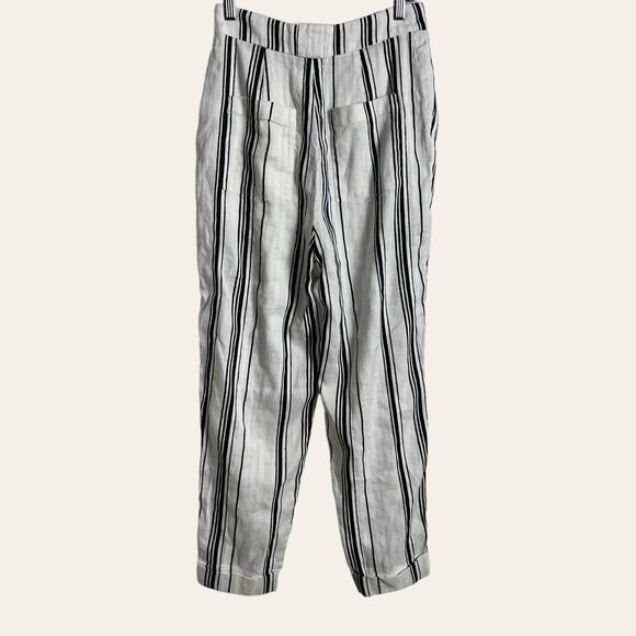 Ted Baker London Asherr White Striped Tapered Trouser Pants Size 4 - Picture 10 of 12